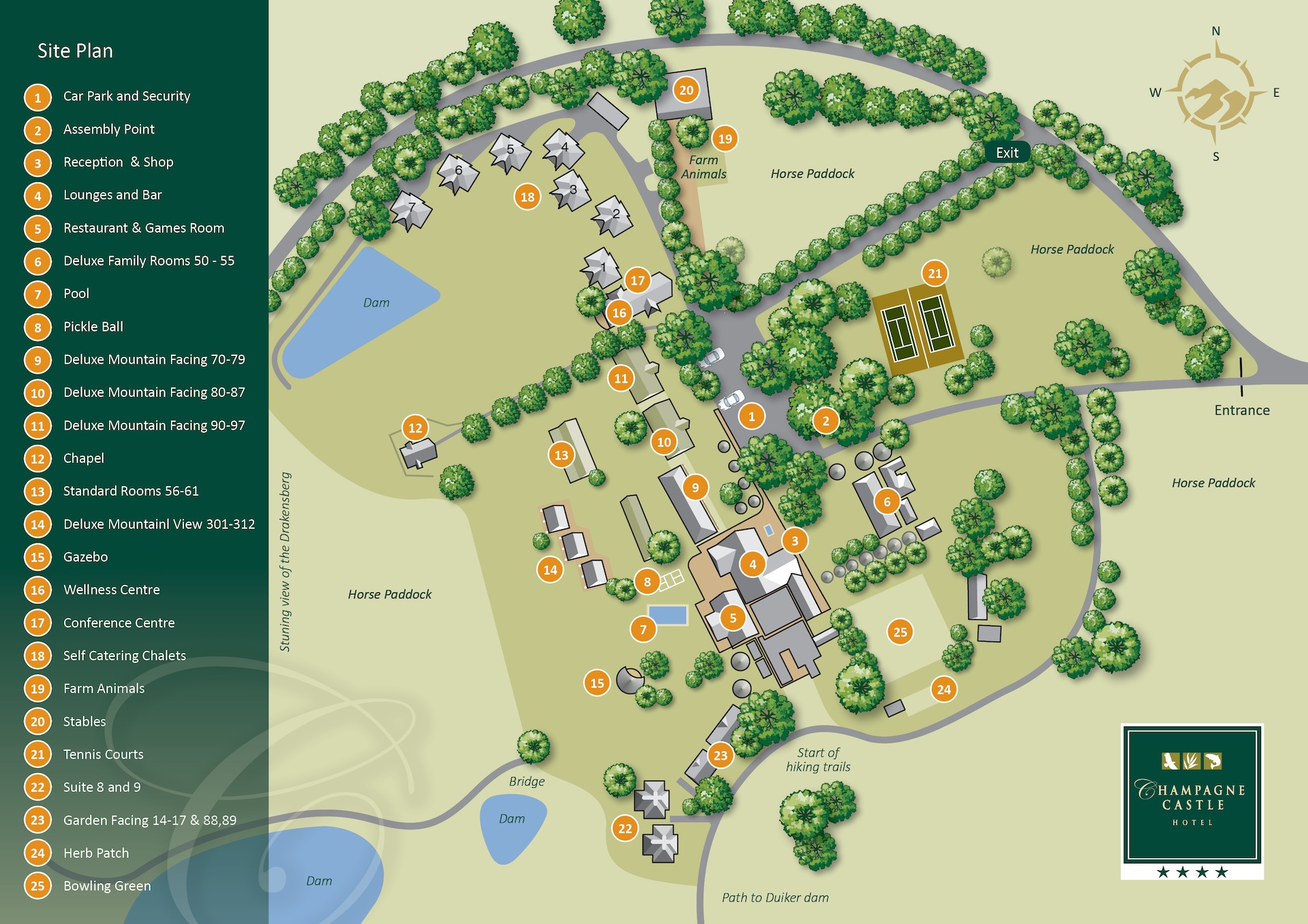 Champagne Castle Hotel Site Plan Map